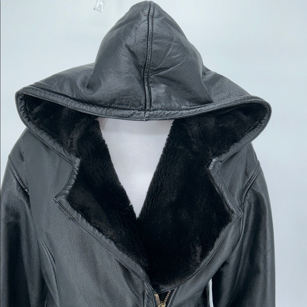 Wilsons Leather Genevieve Jacket Womens Small Black Faux Fur Liner c-6 - Picture 5 of 16